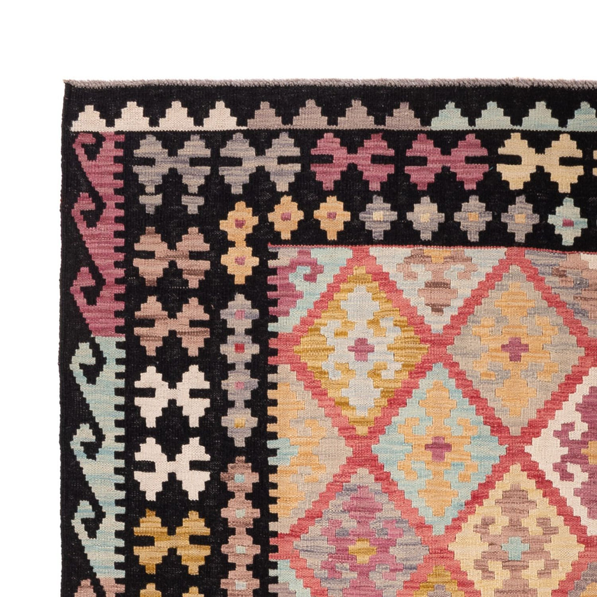 Tapis Kelim - Splash - 299 x 206 cm - multicolore