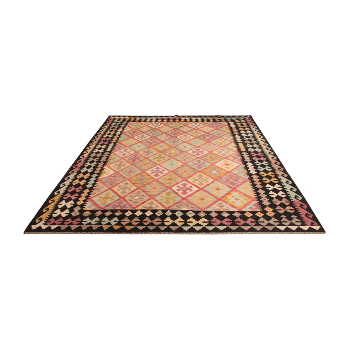 Tapis Kelim - Splash - 299 x 206 cm - multicolore