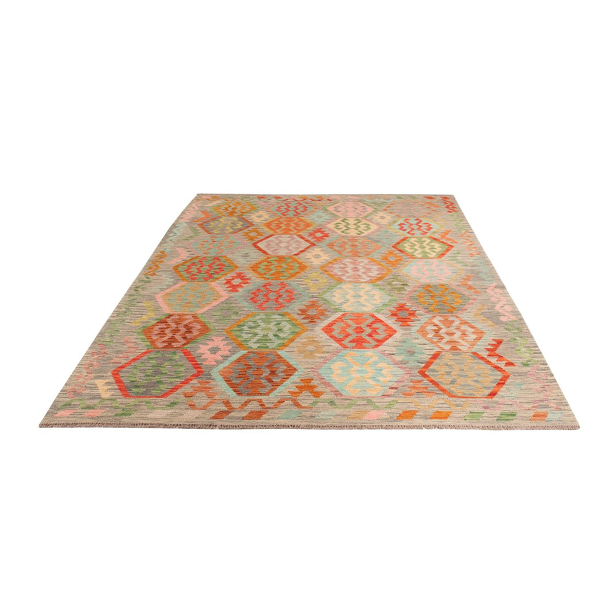 Tapis Kelim - Splash - 294 x 202 cm - multicolore