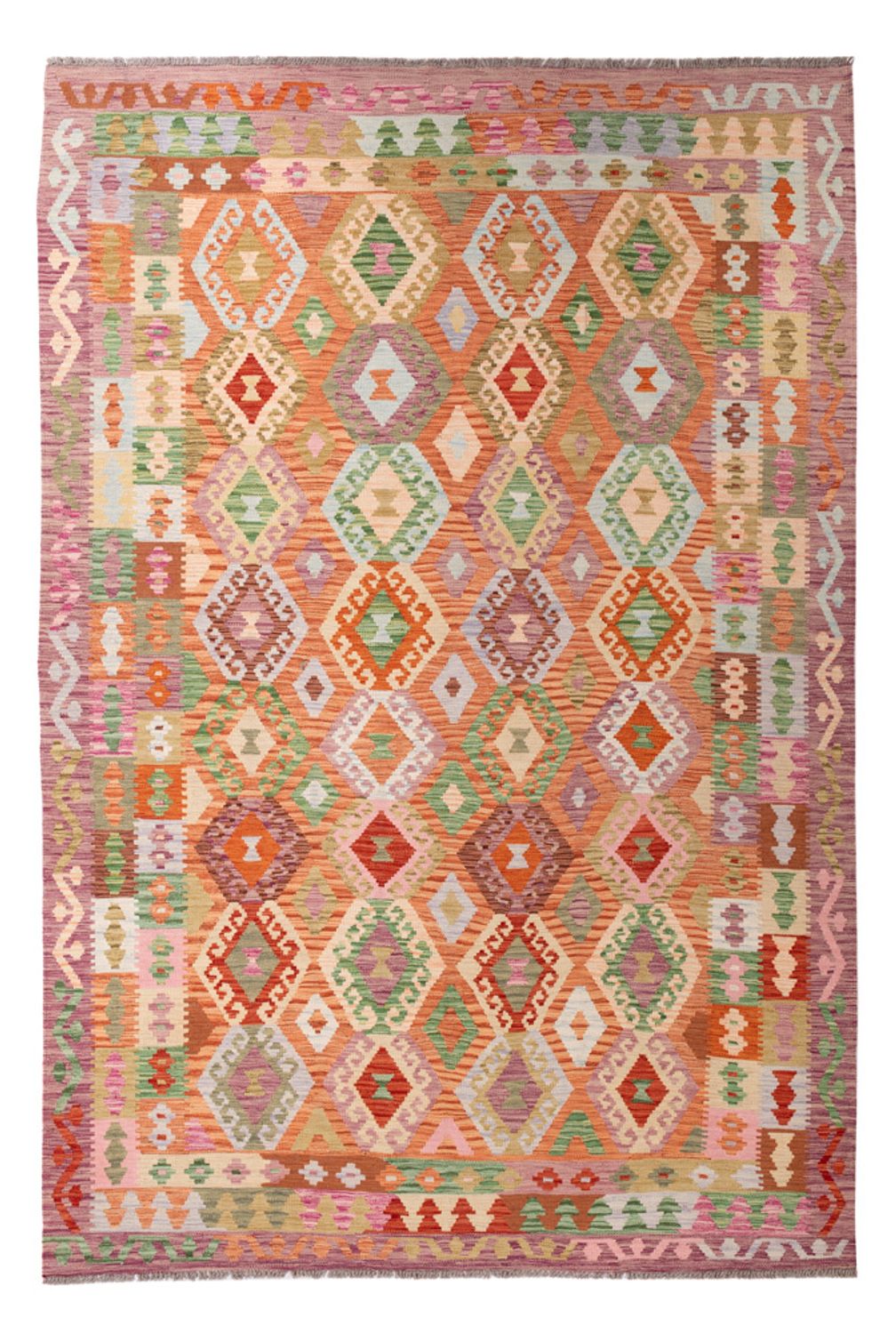 Tapis Kelim - Splash - 304 x 205 cm - multicolore