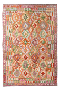 Tapis Kelim - Splash - 304 x 205 cm - multicolore