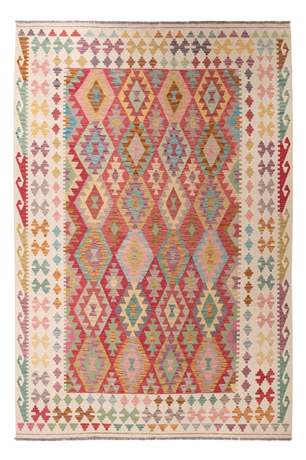 Tapis Kelim - Splash - 300 x 201 cm - multicolore