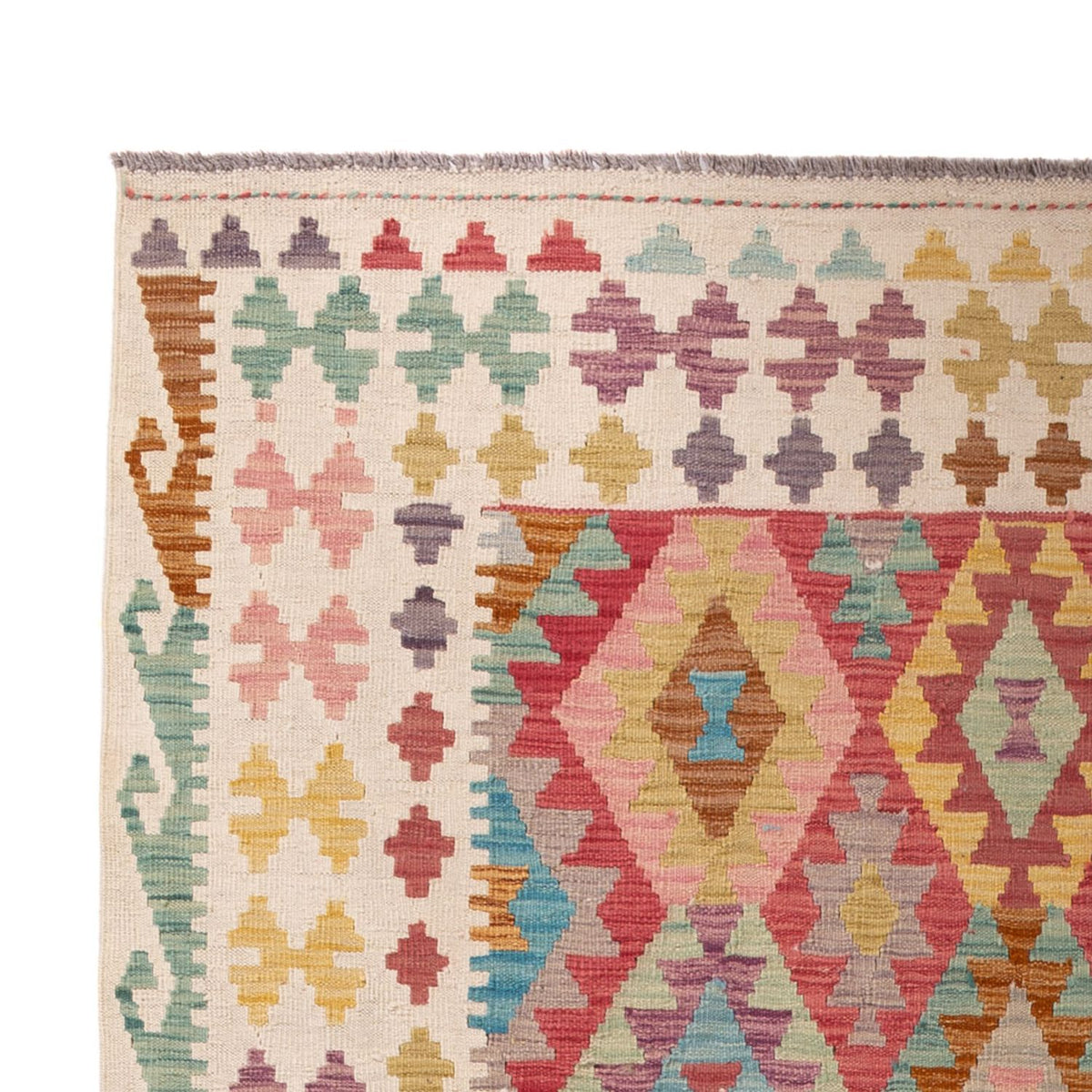 Tapis Kelim - Splash - 300 x 201 cm - multicolore