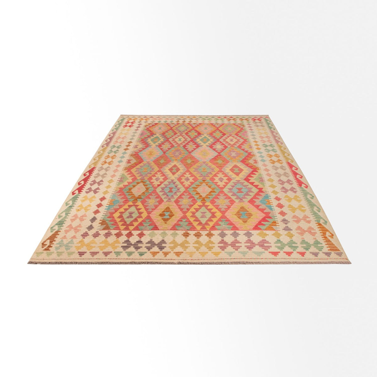Tapis Kelim - Splash - 300 x 201 cm - multicolore