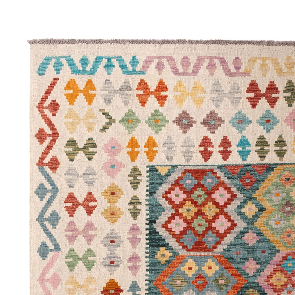 Tapis Kelim - Splash - 294 x 206 cm - multicolore