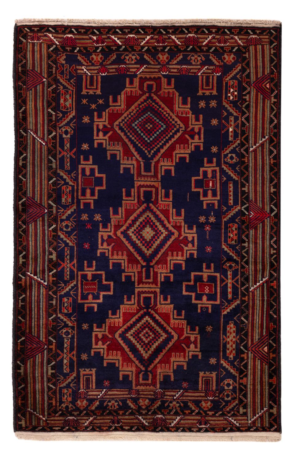 Tapis Belutsch - 200 x 122 cm - rouge foncé