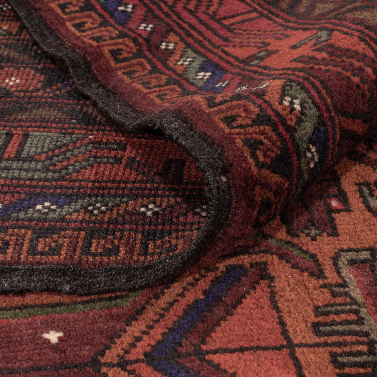 Tapis Belutsch - 193 x 130 cm - rouge foncé