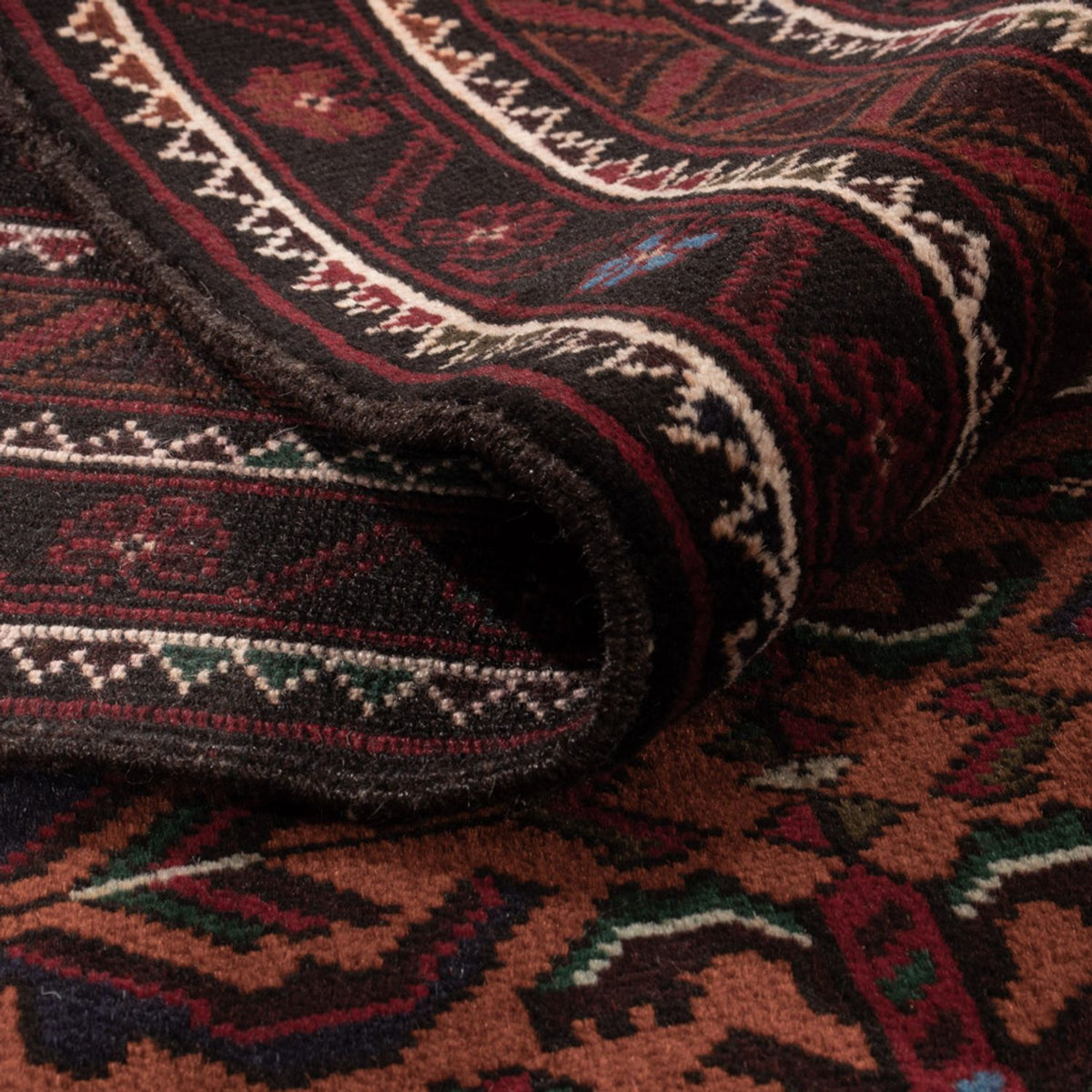 Tapis Belutsch - 192 x 127 cm - rouge foncé