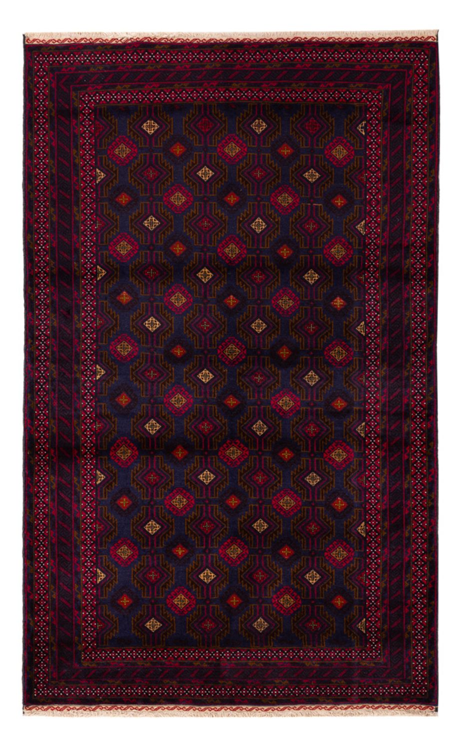 Tapis Belutsch - 194 x 122 cm - rouge foncé