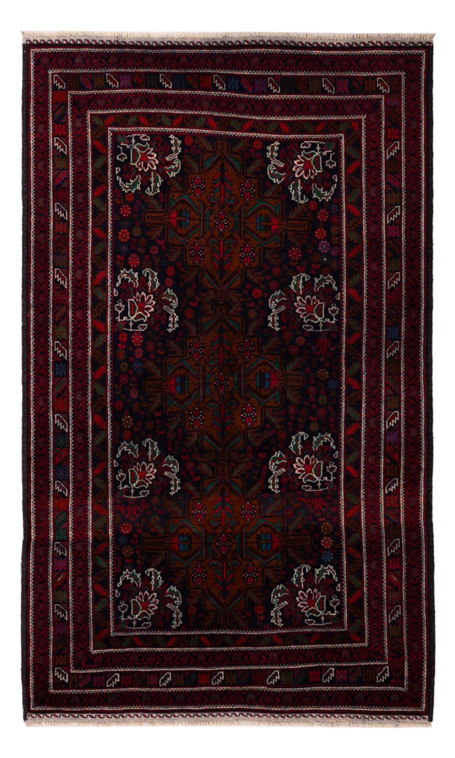 Tapis Belutsch - 202 x 119 cm - rouge foncé