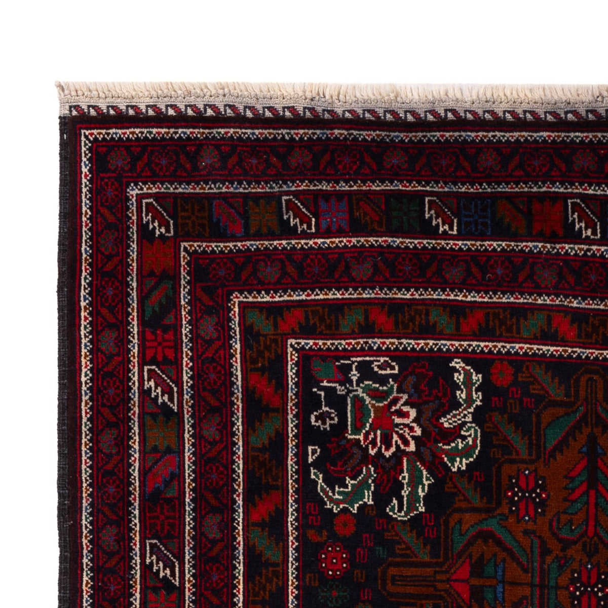 Tapis Belutsch - 202 x 119 cm - rouge foncé