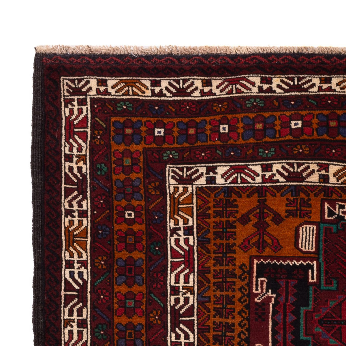 Tapis Belutsch - 198 x 123 cm - rouge foncé