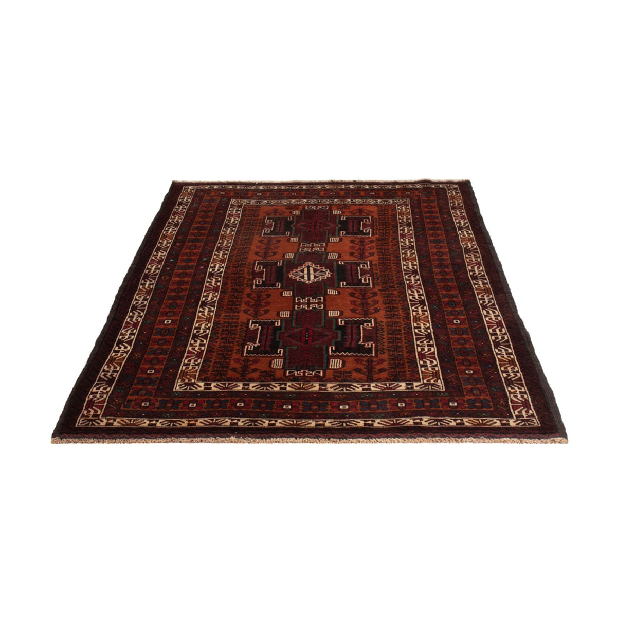Tapis Belutsch - 198 x 123 cm - rouge foncé