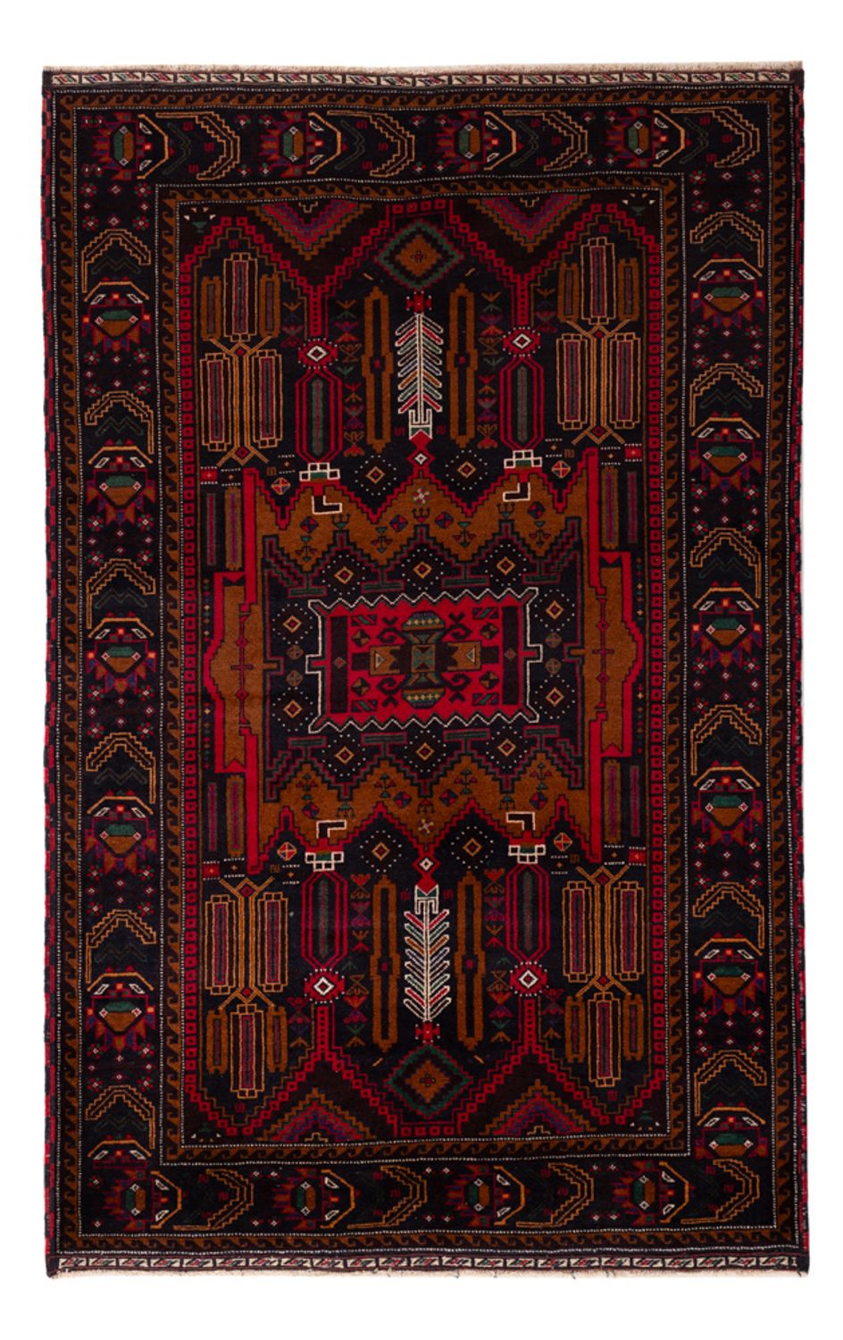Tapis Belutsch - 195 x 117 cm - rouge foncé