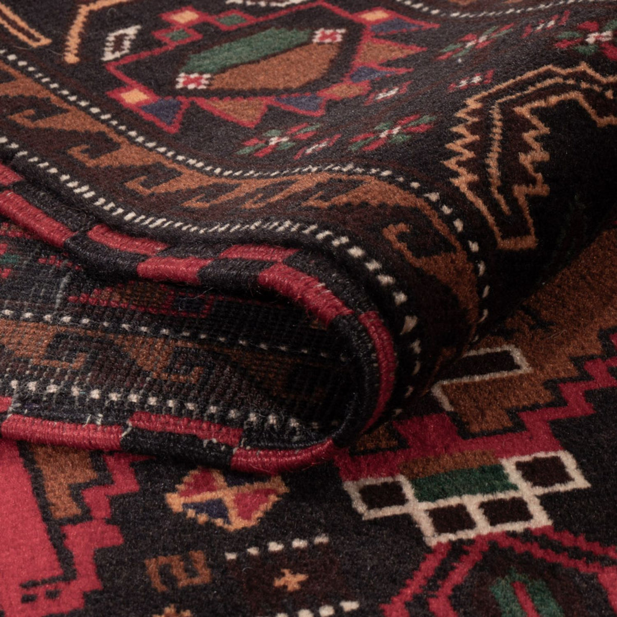 Tapis Belutsch - 195 x 117 cm - rouge foncé