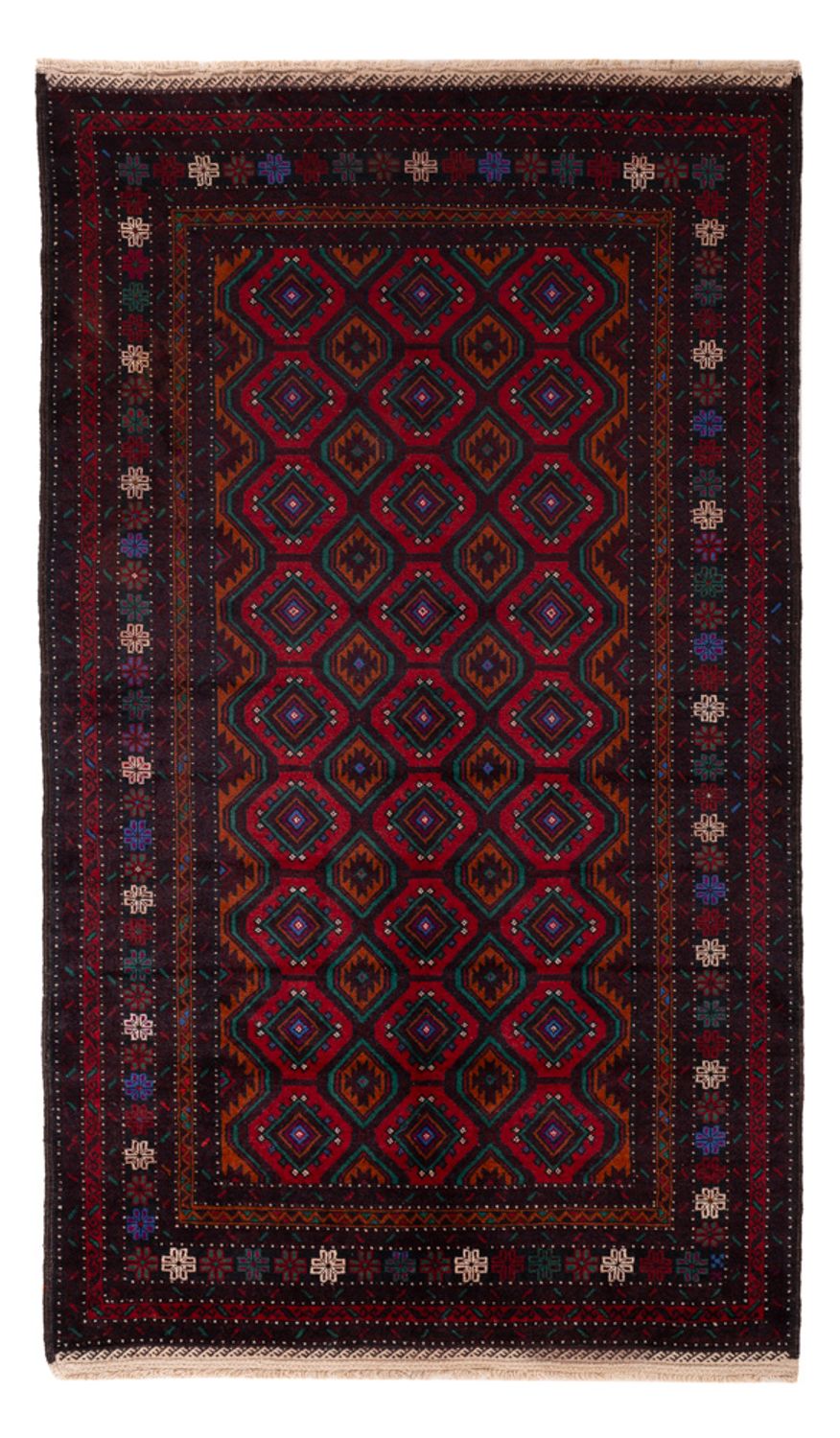 Tapis Belutsch - 203 x 120 cm - rouge foncé