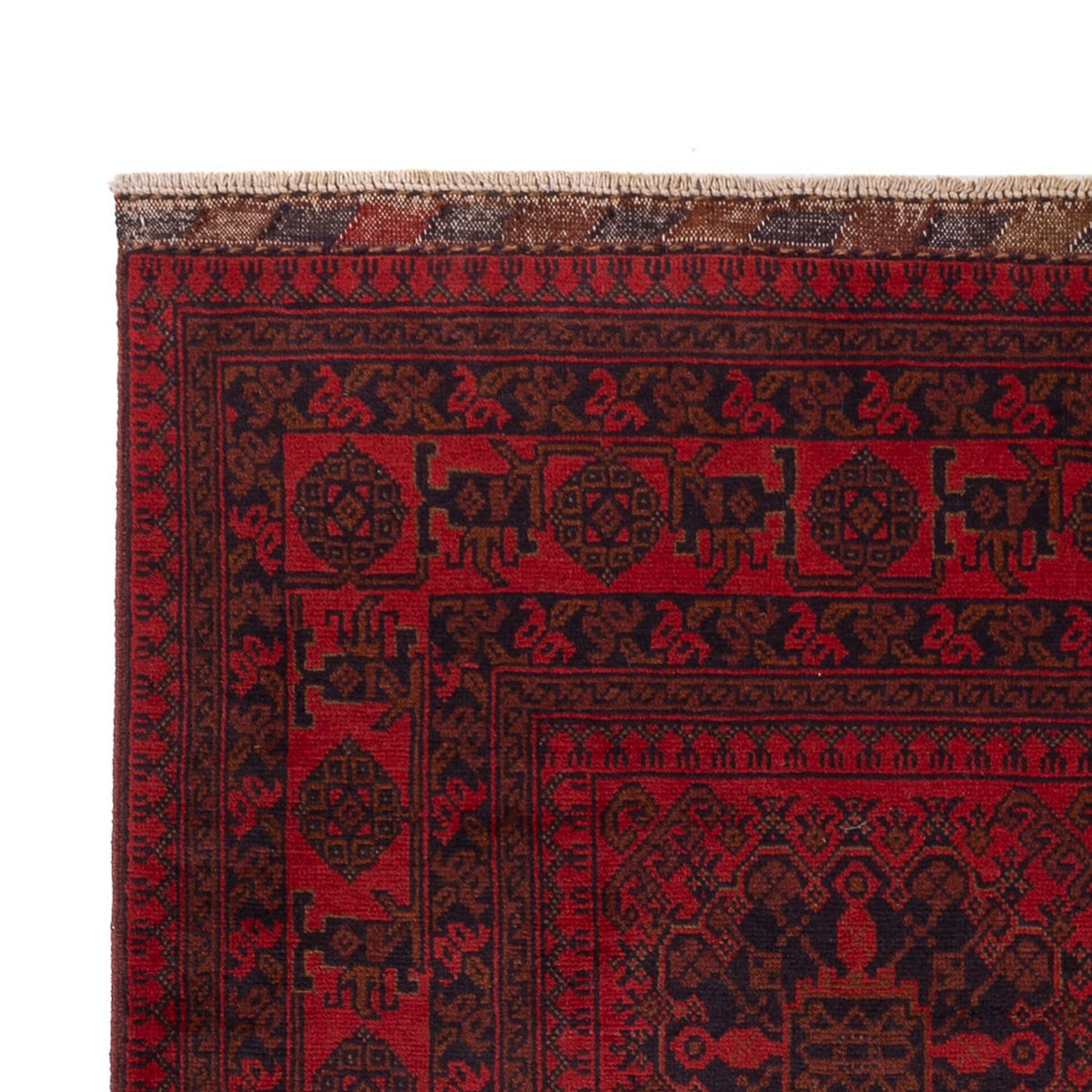 Tapis afghan - Kunduz - 197 x 127 cm - rouge