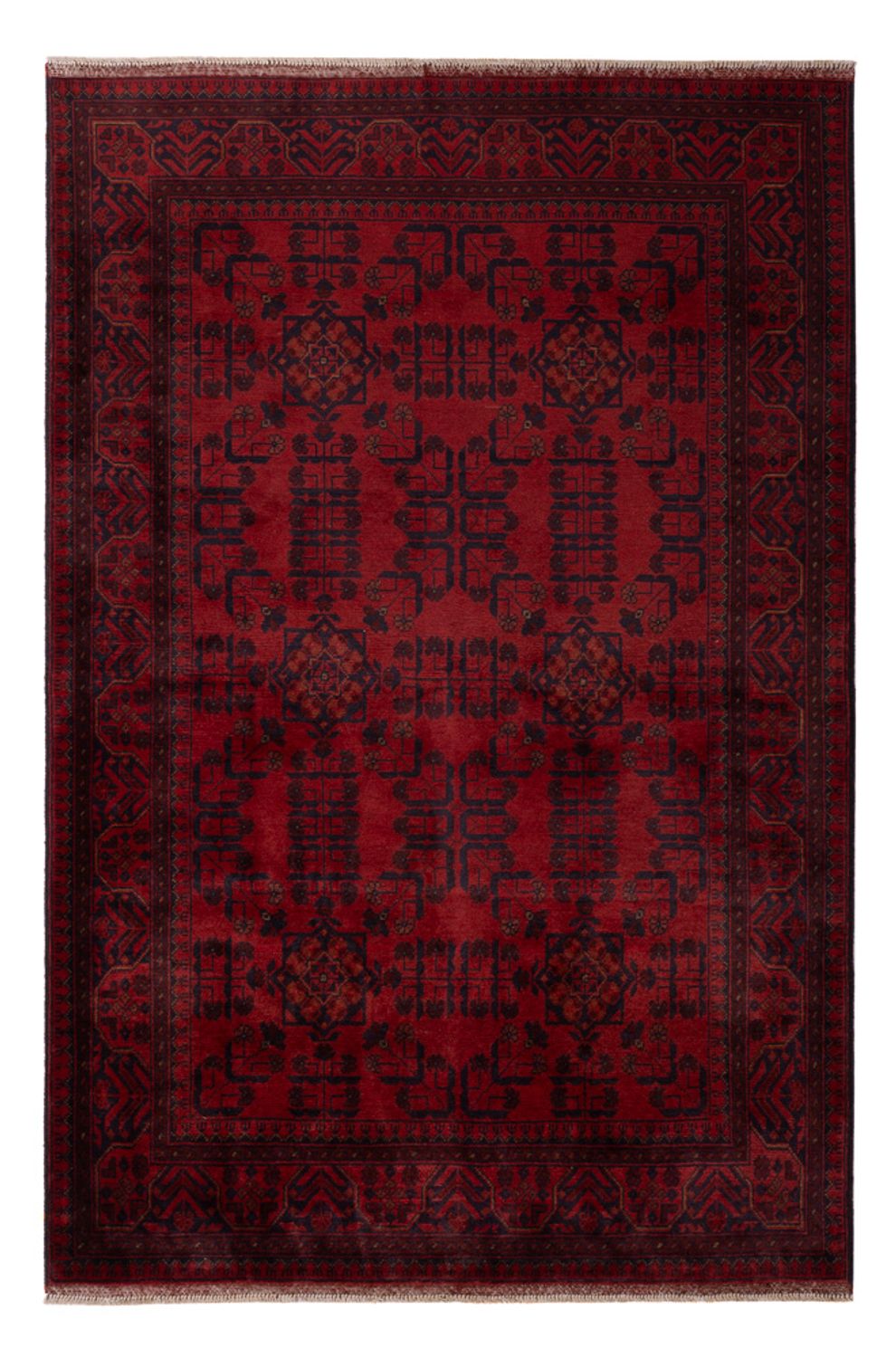 Tapis afghan - Kunduz - 203 x 129 cm - rouge