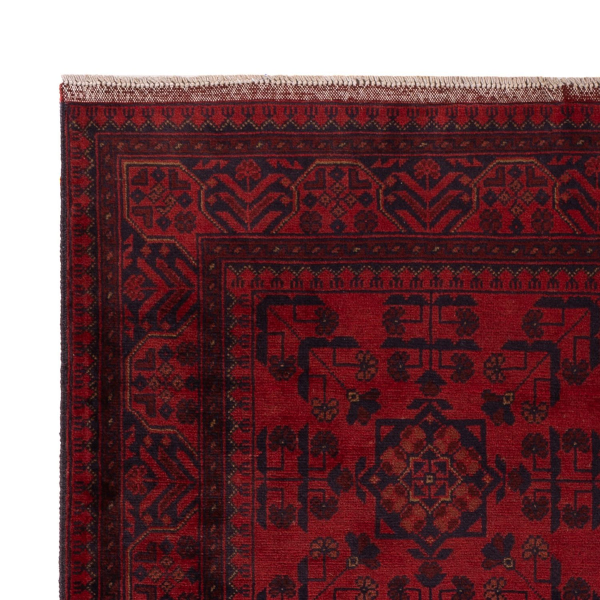 Tapis afghan - Kunduz - 203 x 129 cm - rouge
