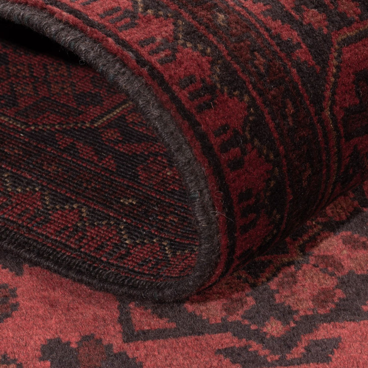 Tapis afghan - Kunduz - 203 x 129 cm - rouge