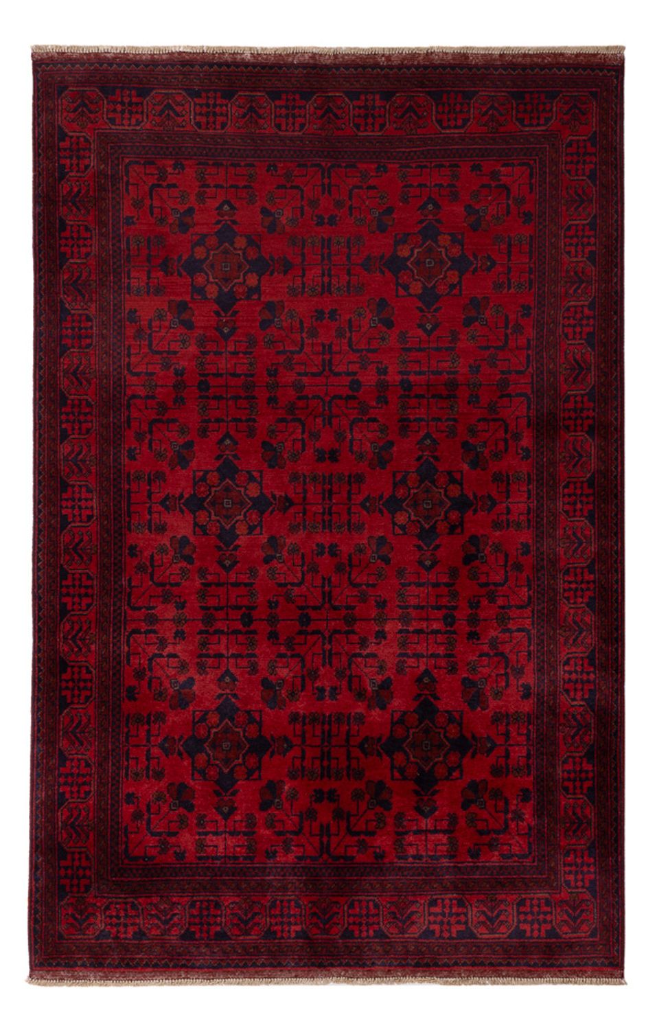 Tapis afghan - Kunduz - 200 x 125 cm - rouge