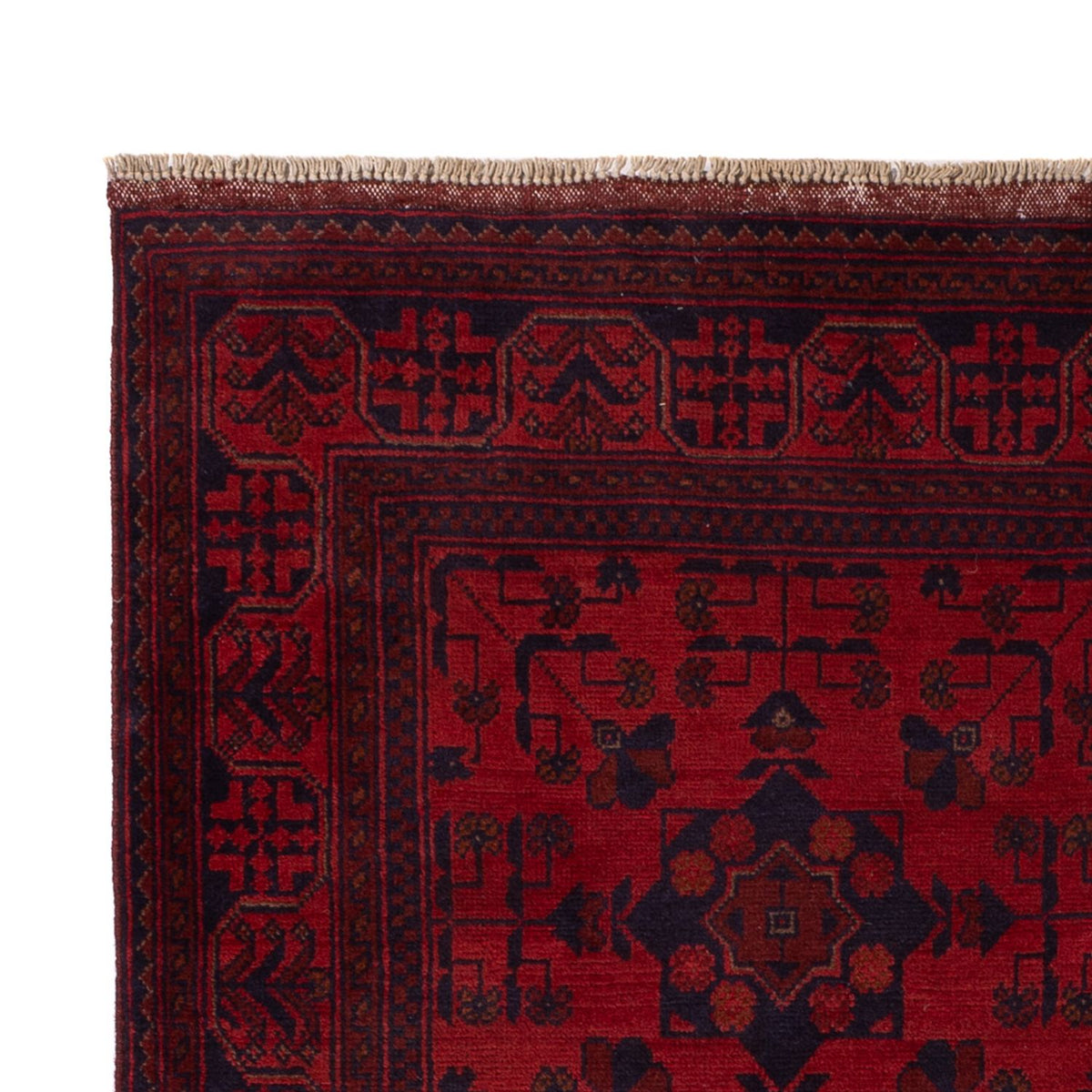 Tapis afghan - Kunduz - 200 x 125 cm - rouge