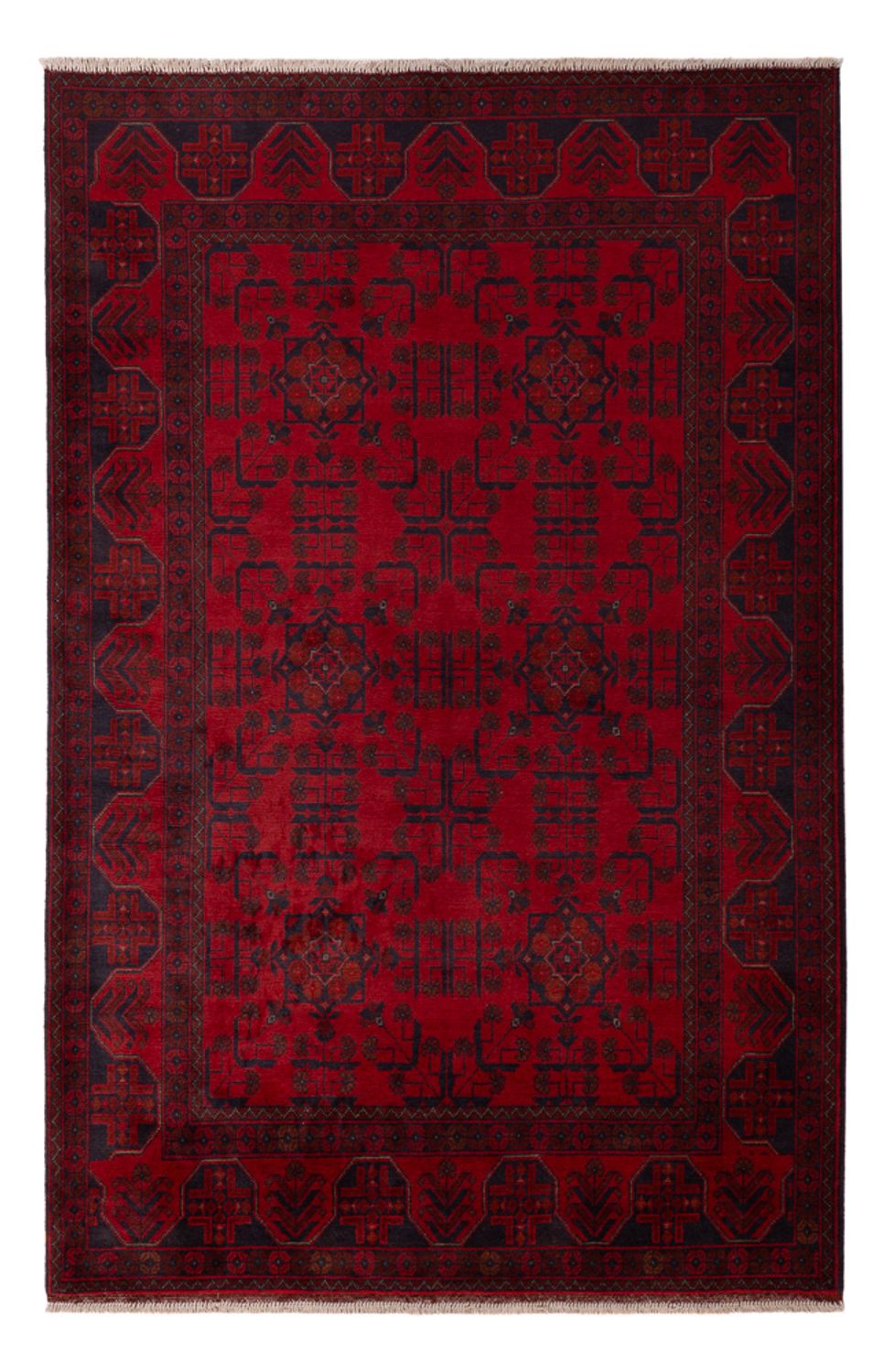 Tapis afghan - Kunduz - 196 x 127 cm - rouge