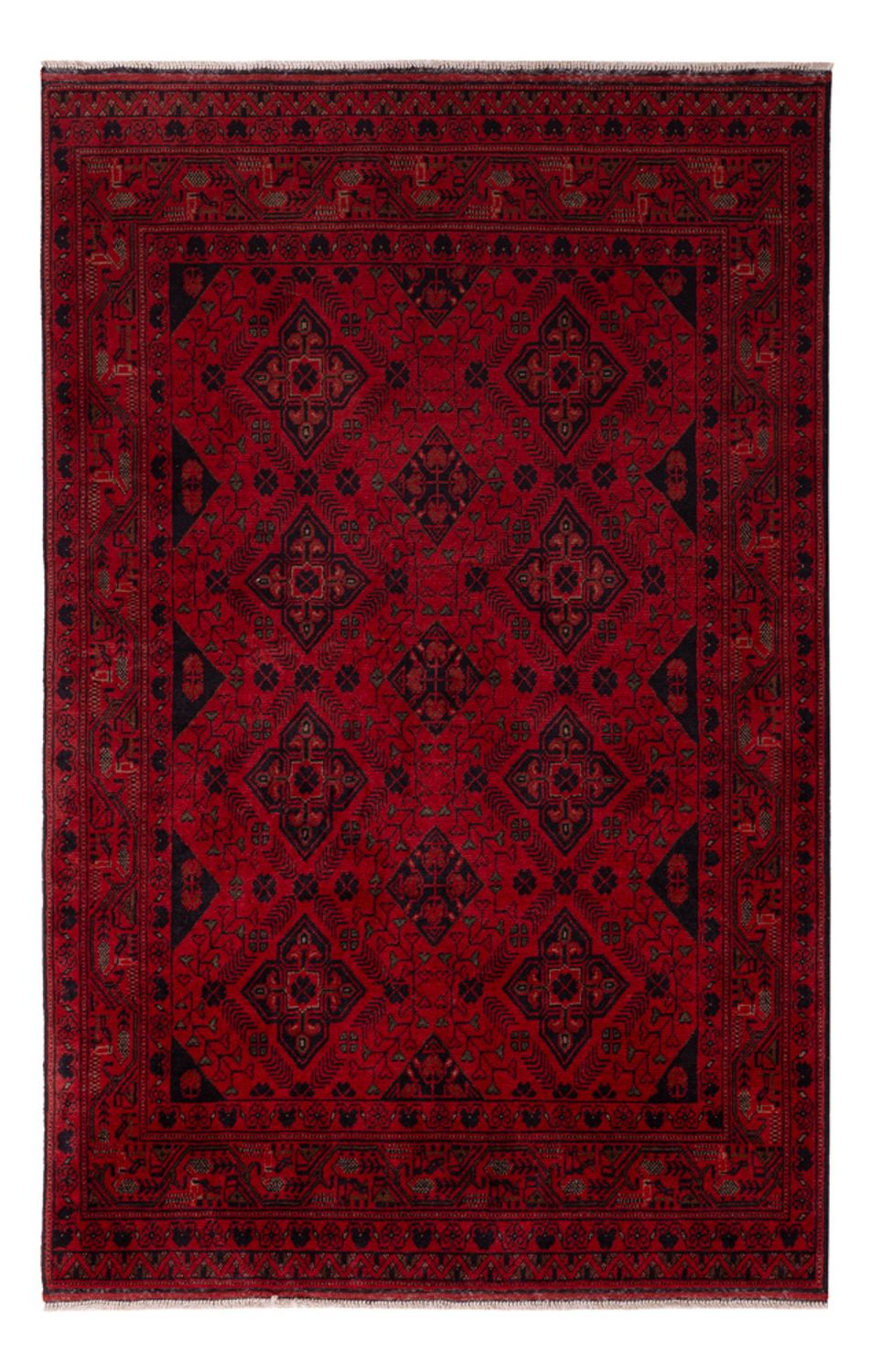 Tapis afghan - Kunduz - 196 x 124 cm - rouge