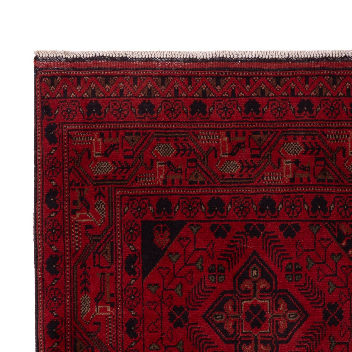 Tapis afghan - Kunduz - 196 x 124 cm - rouge