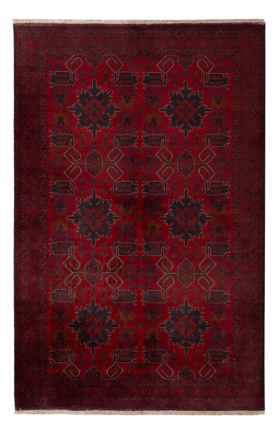 Tapis afghan - Kunduz - 197 x 125 cm - rouge