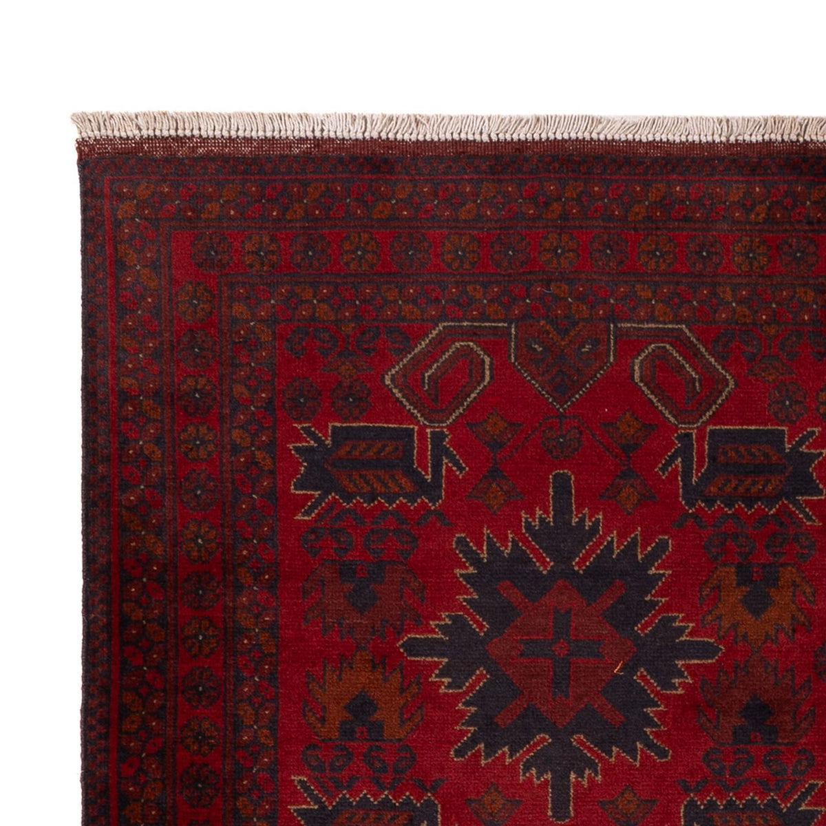 Tapis afghan - Kunduz - 197 x 125 cm - rouge