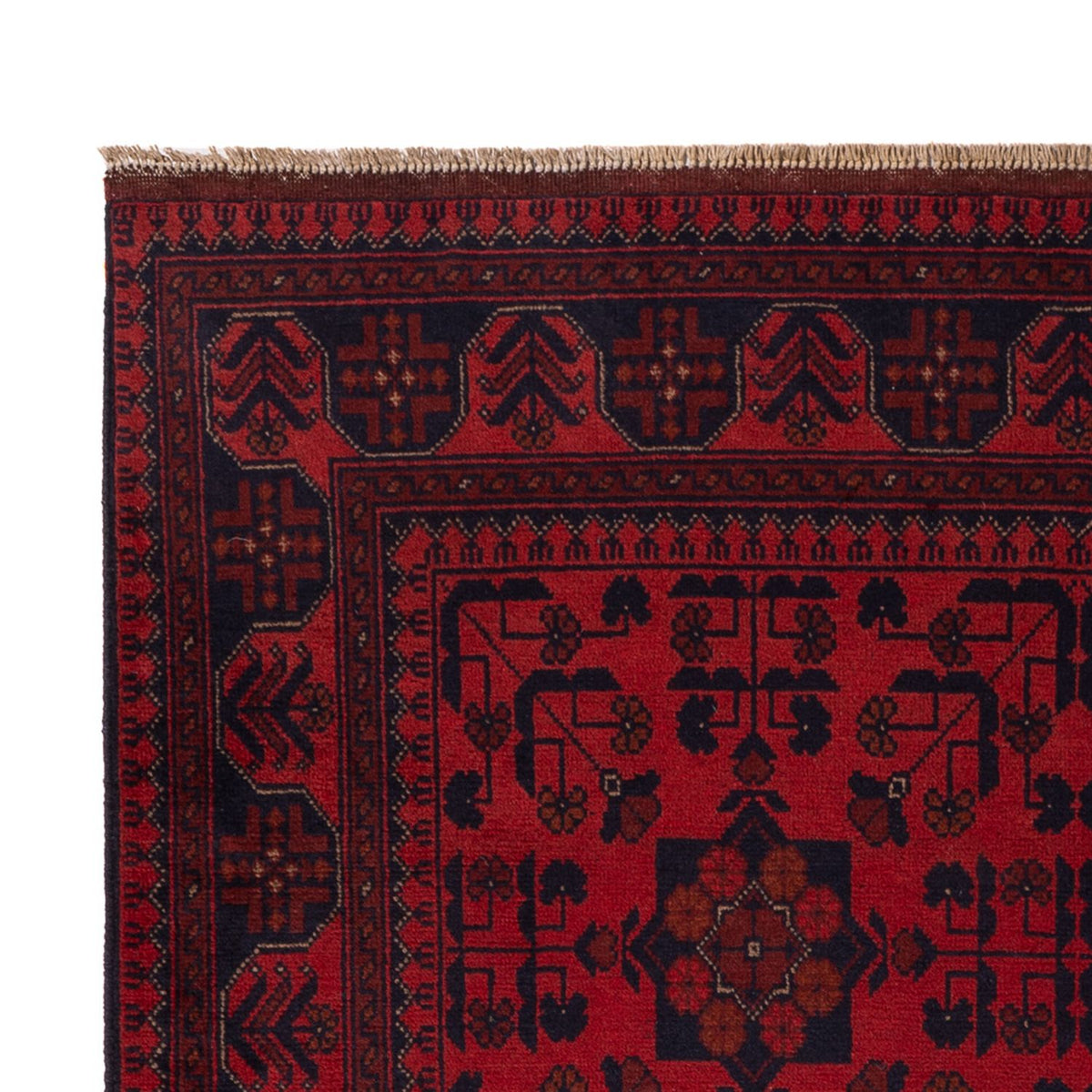 Tapis afghan - Kunduz - 203 x 128 cm - rouge
