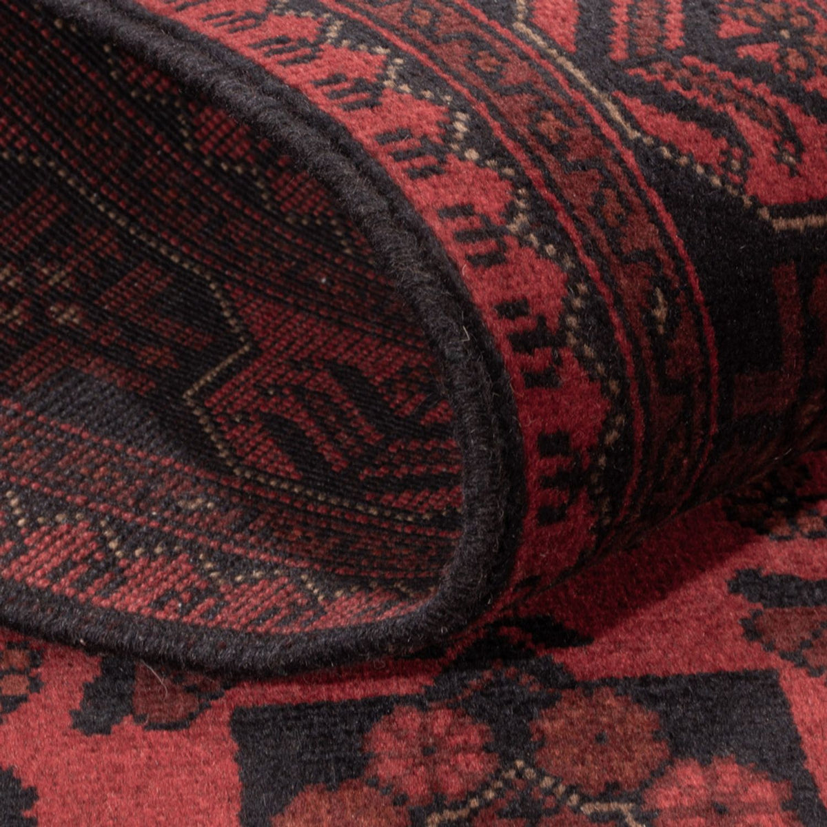 Tapis afghan - Kunduz - 203 x 128 cm - rouge