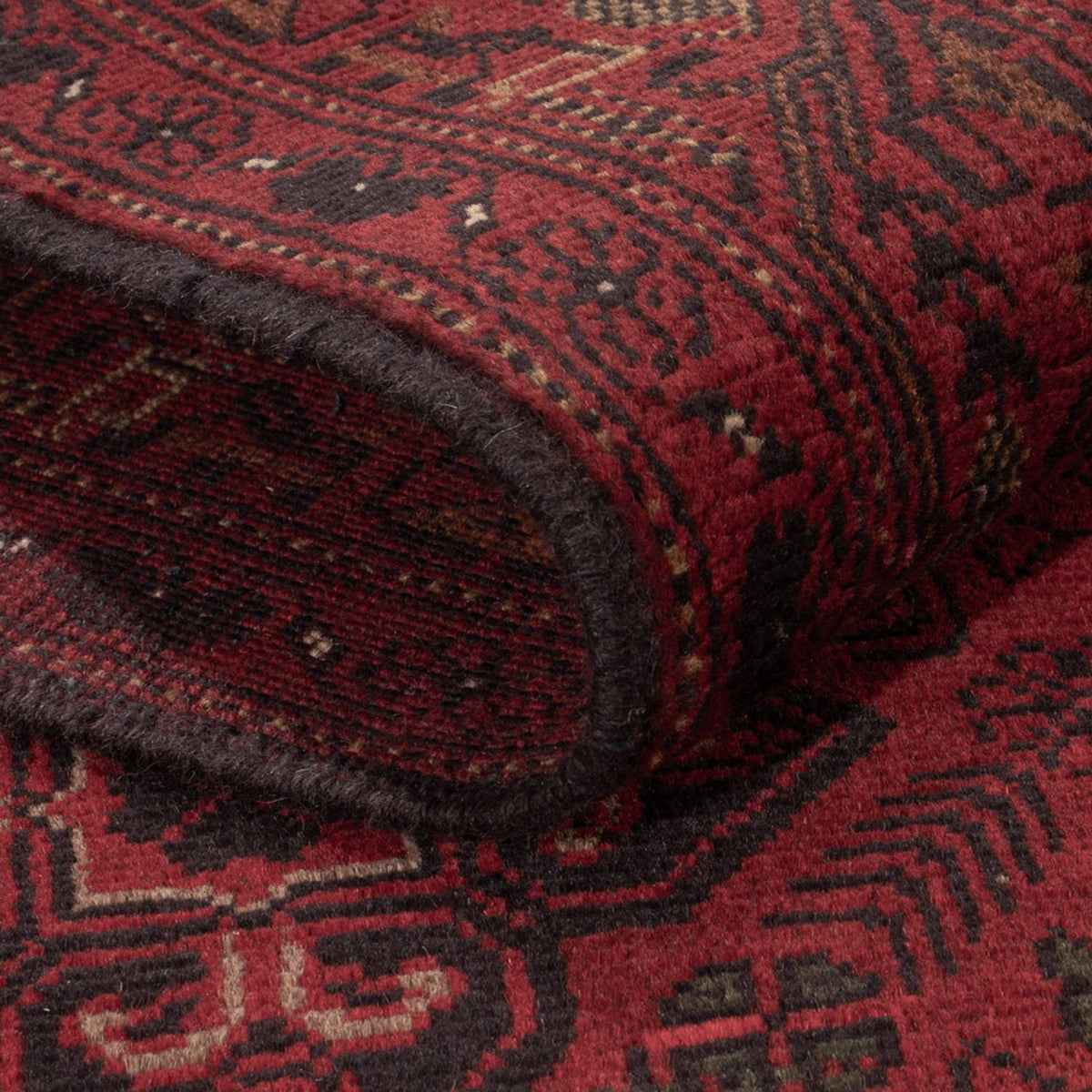 Tapis afghan - Kunduz - 194 x 121 cm - rouge