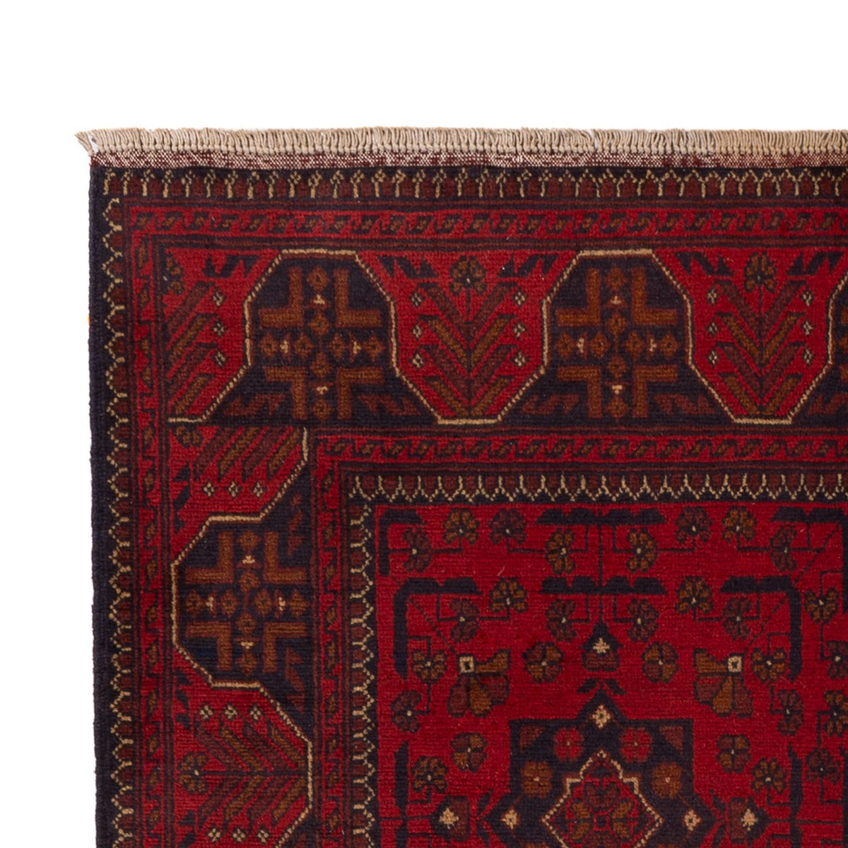 Tapis afghan - Kunduz - 201 x 126 cm - rouge