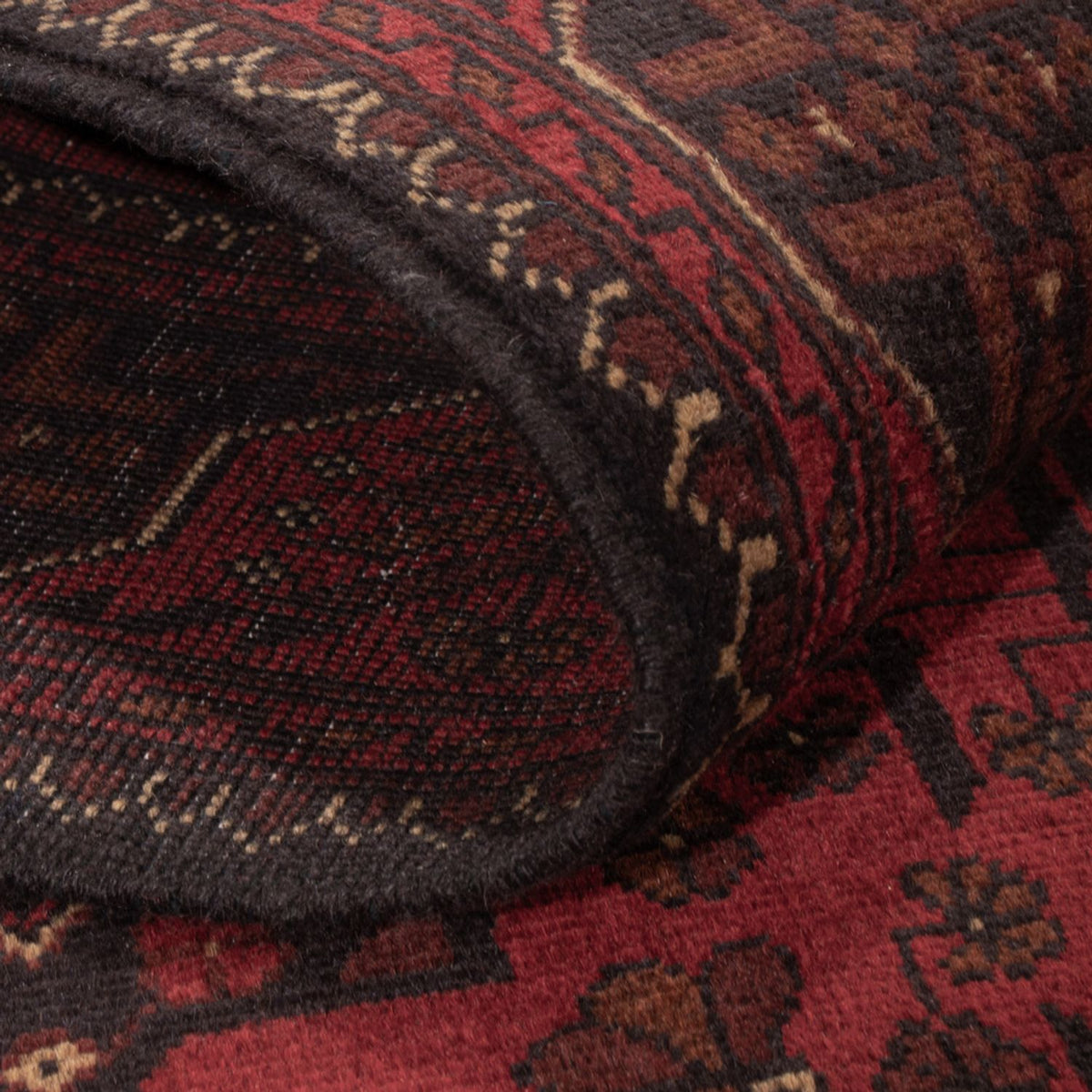 Tapis afghan - Kunduz - 201 x 126 cm - rouge