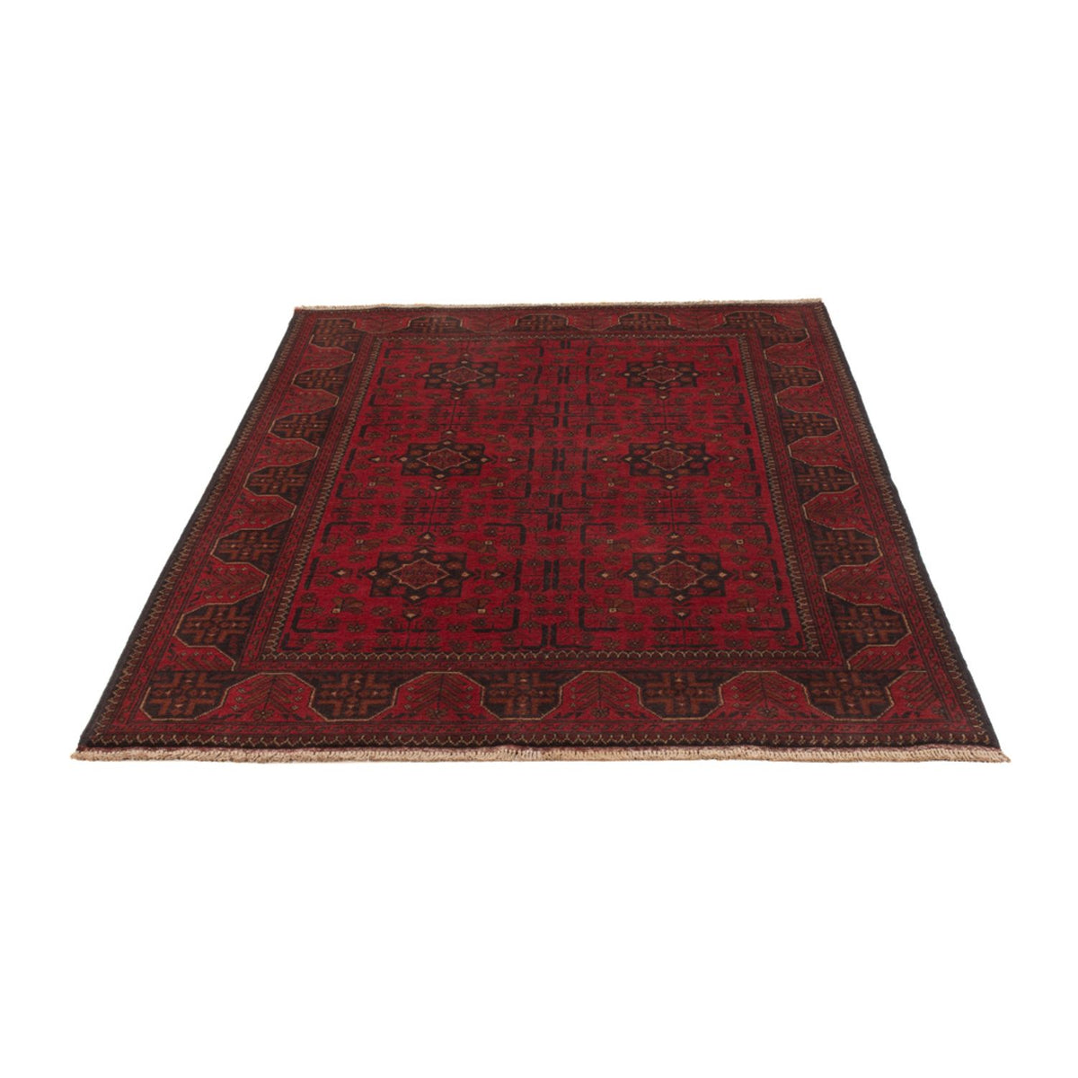 Tapis afghan - Kunduz - 201 x 126 cm - rouge