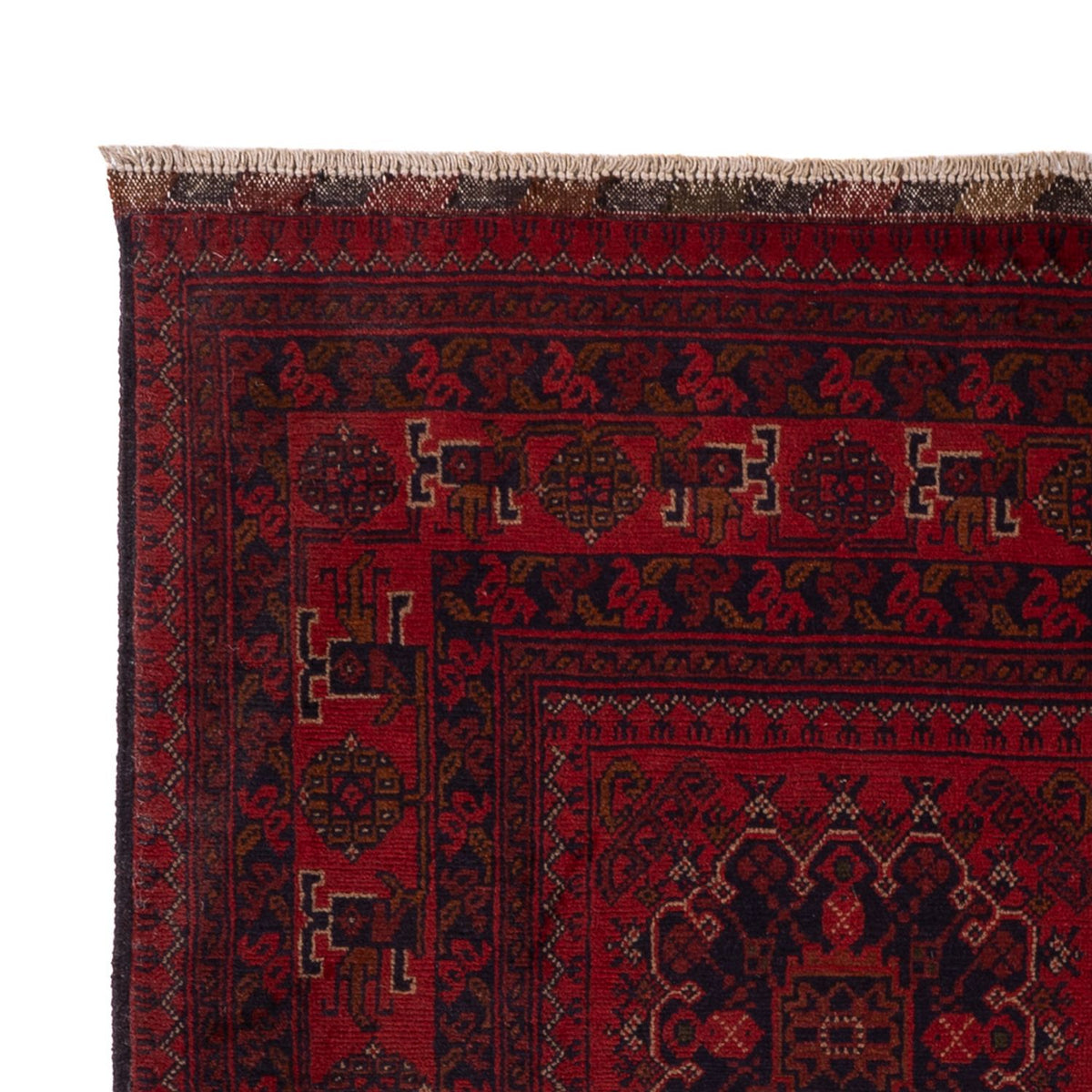 Tapis afghan - Kunduz - 202 x 127 cm - rouge