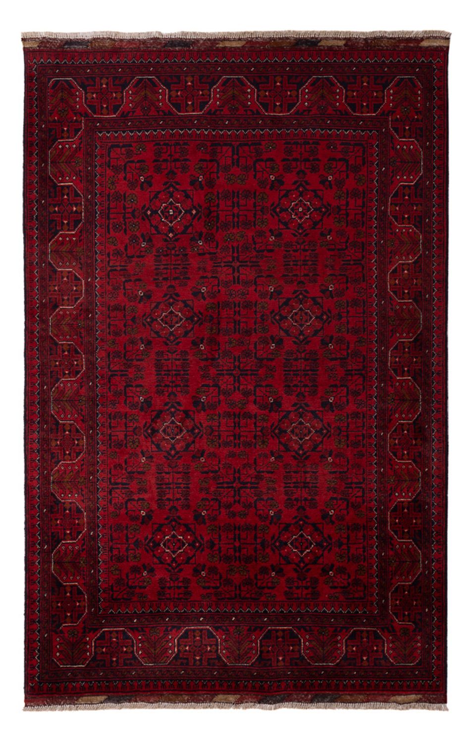 Tapis afghan - Kunduz - 198 x 123 cm - rouge