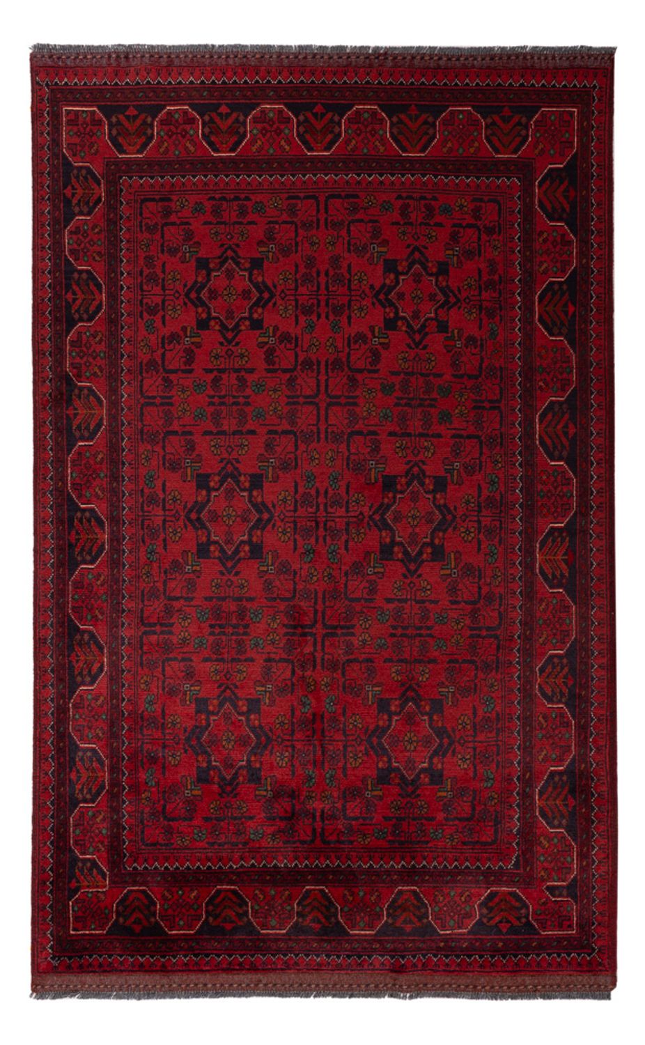Tapis afghan - Kunduz - 196 x 120 cm - rouge