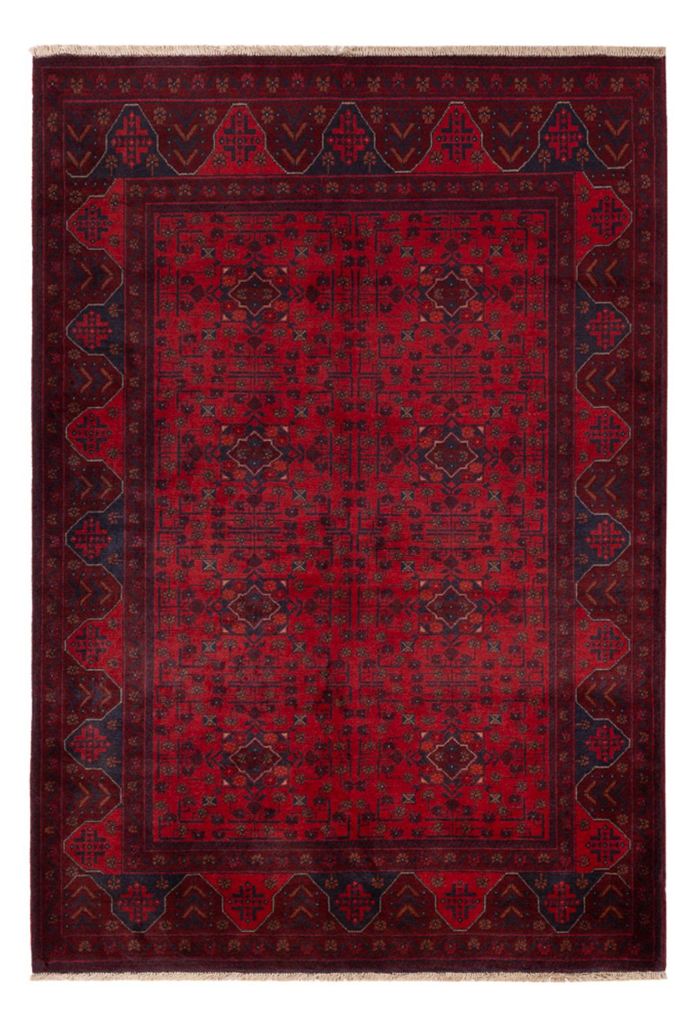 Tapis afghan - Kunduz - 194 x 125 cm - rouge