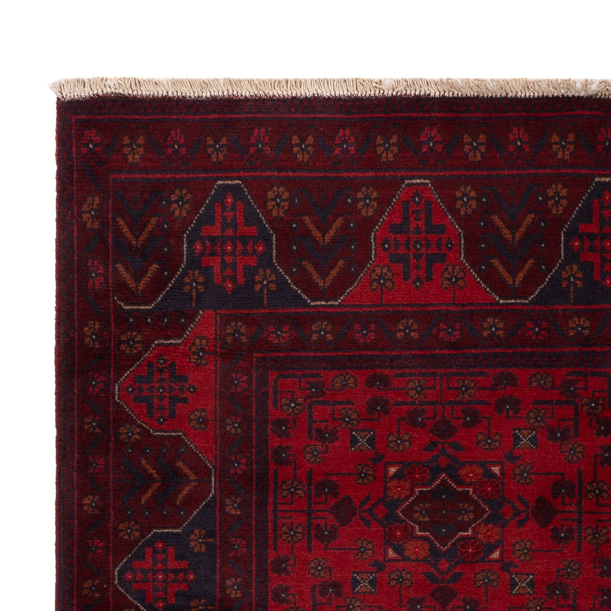 Tapis afghan - Kunduz - 194 x 125 cm - rouge