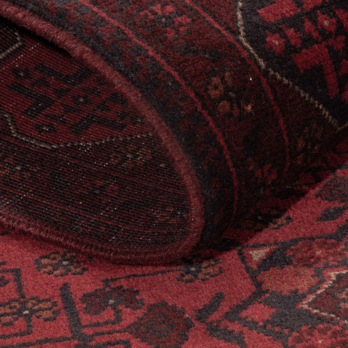 Tapis afghan - Kunduz - 194 x 125 cm - rouge