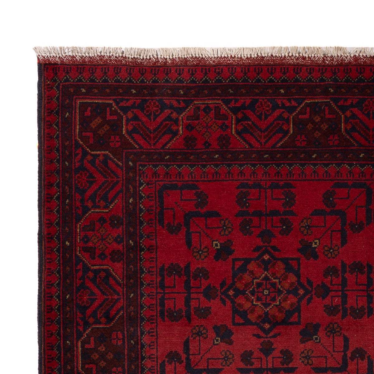 Tapis afghan - Kunduz - 196 x 130 cm - rouge