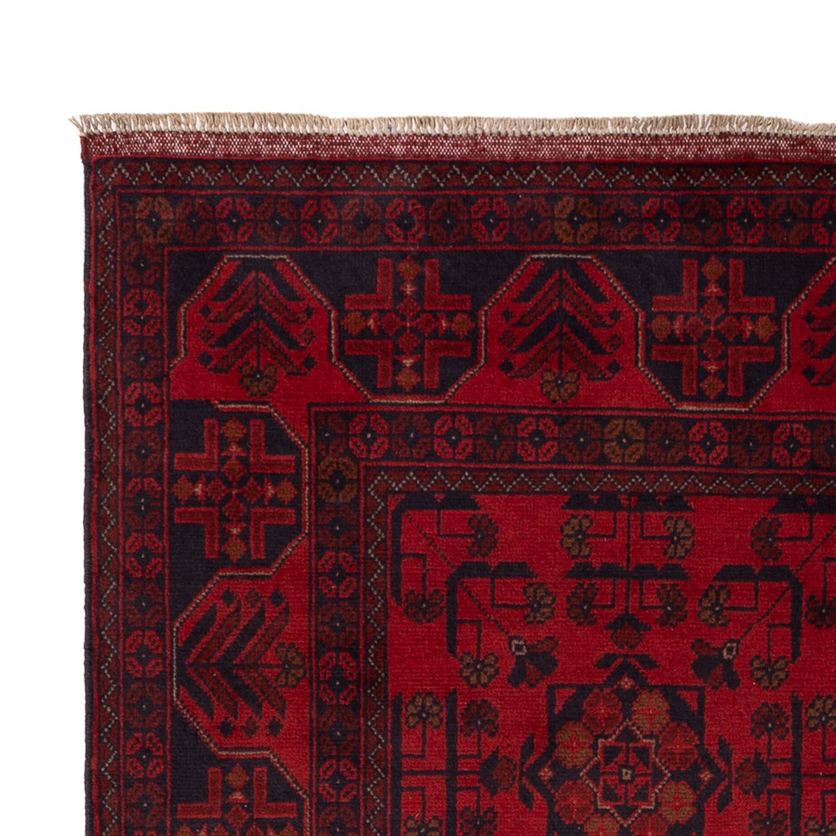 Tapis afghan - Kunduz - 198 x 126 cm - rouge