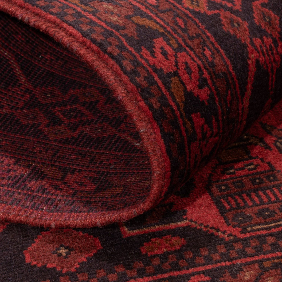 Tapis afghan - Kunduz - 192 x 122 cm - rouge