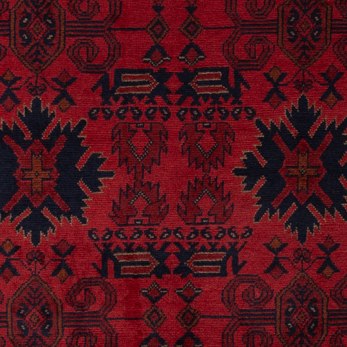Tapis afghan - Kunduz - 199 x 123 cm - rouge foncé