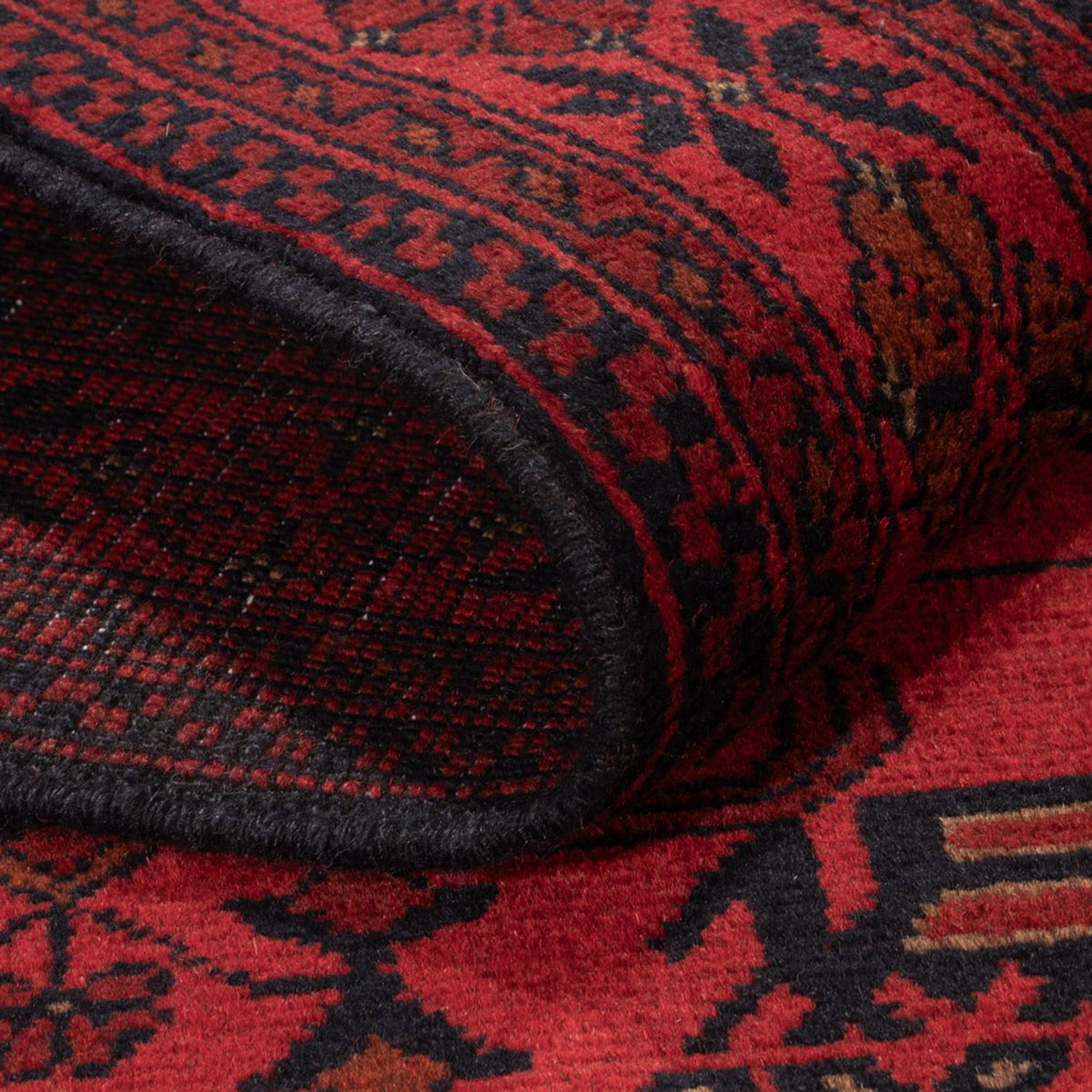 Tapis afghan - Kunduz - 199 x 123 cm - rouge foncé