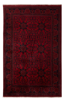 Tapis afghan - Kunduz - 199 x 124 cm - rouge foncé
