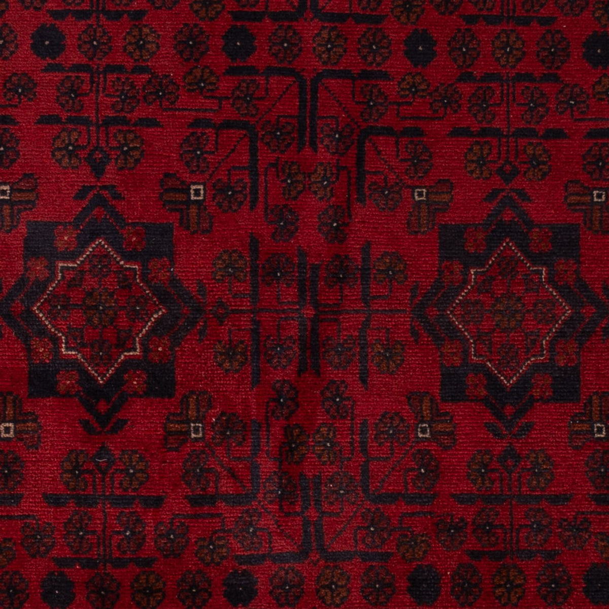 Tapis afghan - Kunduz - 199 x 124 cm - rouge foncé